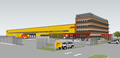 I dagarna påbörjas bygget av DHL Express nya logistikterminal i Västberga. 