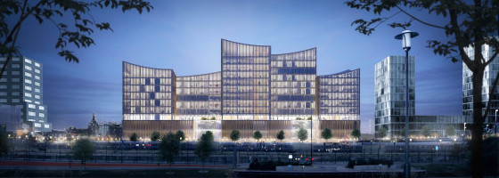 Domstolsverkets nya byggnad i Nyhamnen i Malmö. Castellum ska nu skänka en gåva till staden som ska placeras utanför den nya byggnaden.