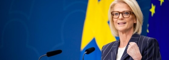 Finansministern Elisabeth Svantesson när hon presenterade höstbudgeten igår onsdag.