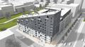 187 nya lägenheter ska byggas intill World Trade Center i Västra Hamnen. Bild: Juul & Frost.