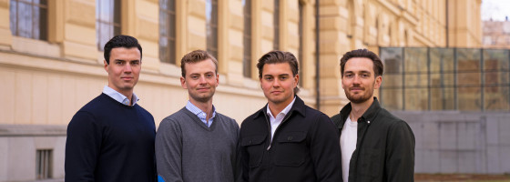 Pigellos team, från vänster: Filip Schröder COO, Tor Andersch CTO, Alexander Olsson CEO, Andreas Eriksson CPO.