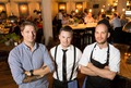 På bilden syns vd Simon Wanler, Fredrik Lundin, restaurangchef samt Joakim Olausson, kökschef. 