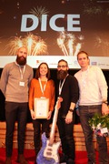 Vinnarna från Dice: Martin Krigh, Helene Markås, Jannis Saripanidis och Niklas Domander.