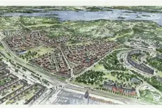 Bostäder och arbetsplatser i nya Täby park