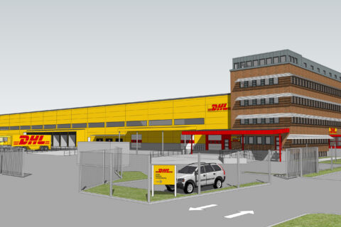 Första spadtaget för DHL:s nya terminal i Västberga