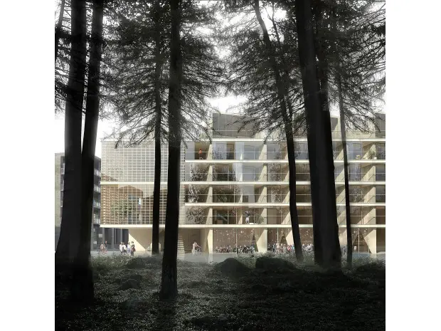 Arkitema ritar trähus i Uppsala