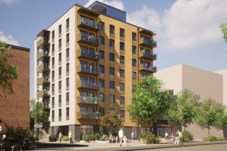 Bygglov för de första bostadshusen i Kopparlunden