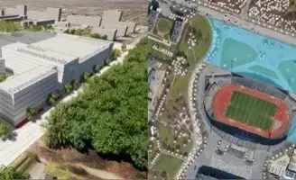 Stadionområdets omfattande ansiktslyft börjar ta form
