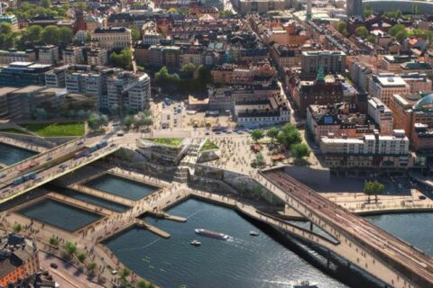 Skanska planerar kvarter och täcker tunnel vid Slussen i Stockholm