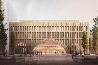 Första tegelstenen i nya stationsbyggnaden